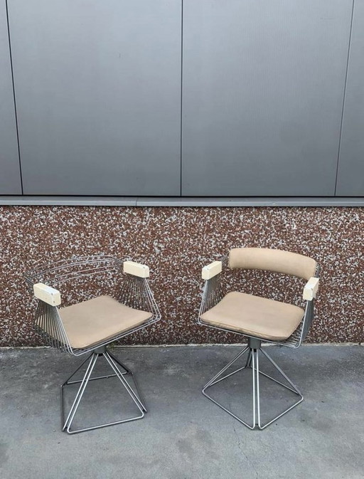 Set Of 2 Delta Wire Armchairs Rudi Verelst