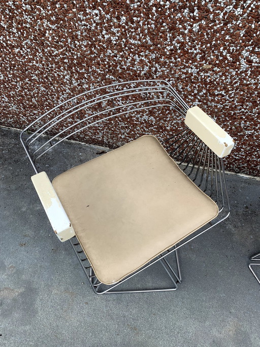 Set Of 2 Delta Wire Armchairs Rudi Verelst
