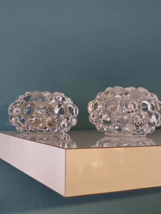 Image 1 of Set Vintage Orrefors Crystal Waxine Waxine Holders Glass