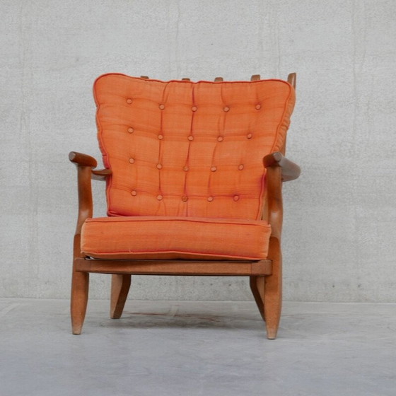 Image 1 of Mid-century Repos oakwood armchair by Guillerme et Chamron, France 1950s