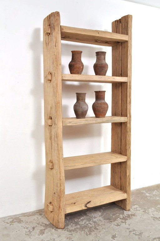 Ancienne armoire ou bibliothèque en bois d'orme