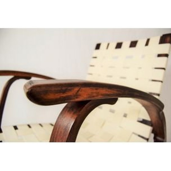 Image 1 of Vintage armchair and ottoman set by Jan Vanak, Czechoslovakia 1930