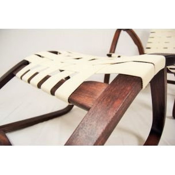Image 1 of Vintage armchair and ottoman set by Jan Vanak, Czechoslovakia 1930