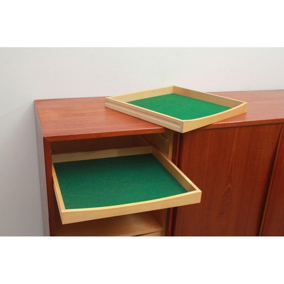 Image 1 of Vintage highboard in teak with sliding doors, 1960s