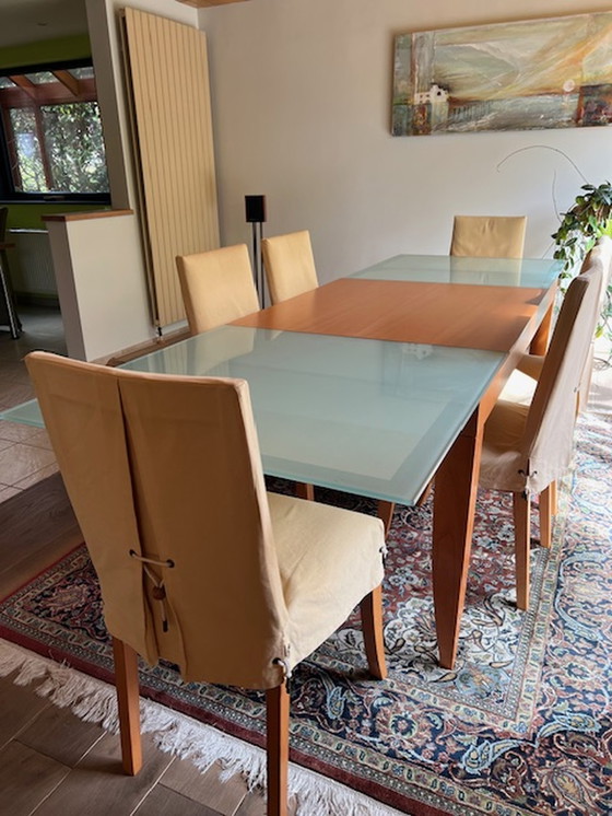 Image 1 of Cinna Italian design dining table + 6 chairs