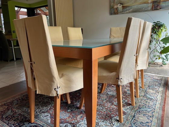 Image 1 of Cinna Italian design dining table + 6 chairs