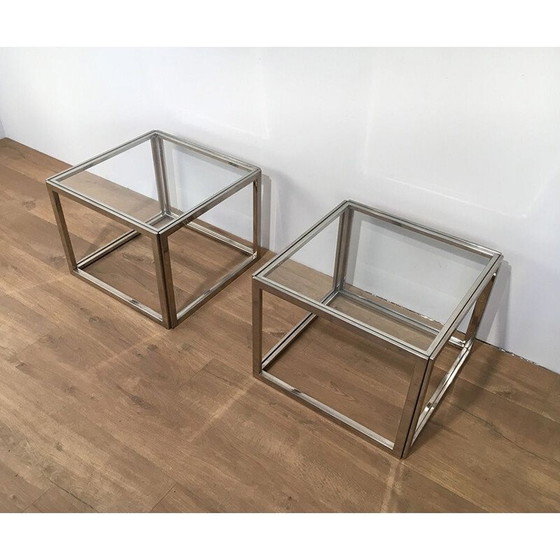 Image 1 of Coppia di estremità cromate per divano vintage, 1970