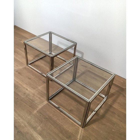 Image 1 of Coppia di estremità cromate per divano vintage, 1970