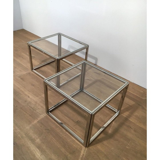 Image 1 of Coppia di estremità cromate per divano vintage, 1970