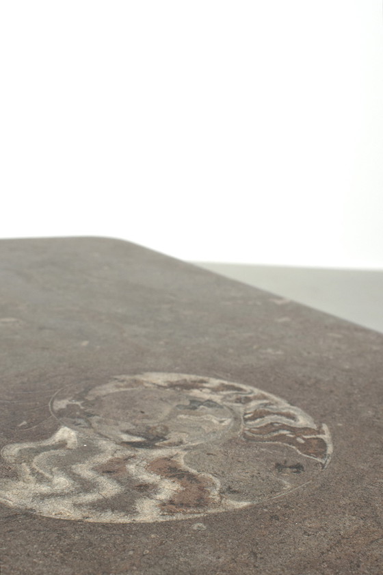 Image 1 of Vintage stone coffee table with ammonite