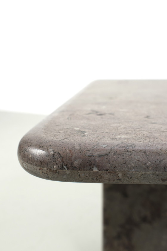 Image 1 of Vintage stone coffee table with ammonite