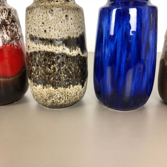 Image 1 of Set of 4 vintage fat ceramic vases from Scheurich, Germany 1970