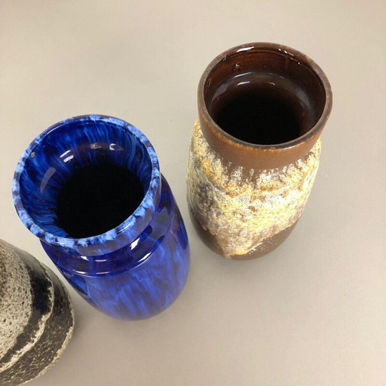 Image 1 of Set of 4 vintage fat ceramic vases from Scheurich, Germany 1970