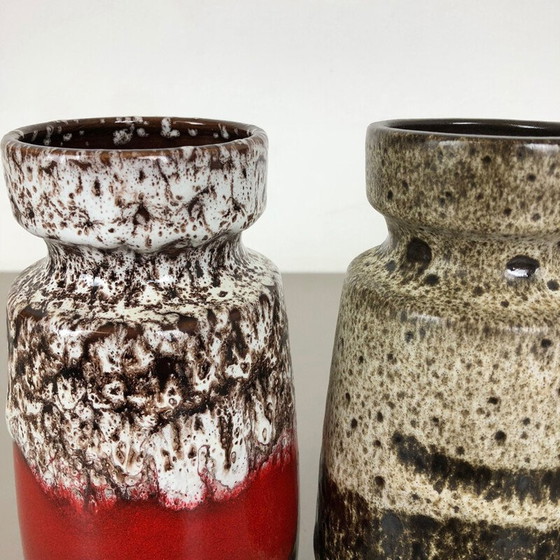 Image 1 of Set of 4 vintage fat ceramic vases from Scheurich, Germany 1970