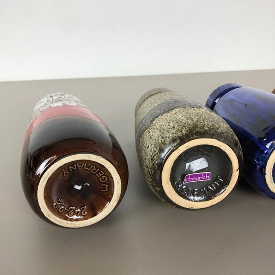 Image 1 of Set of 4 vintage fat ceramic vases from Scheurich, Germany 1970