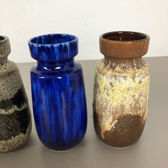 Image 1 of Set of 4 vintage fat ceramic vases from Scheurich, Germany 1970