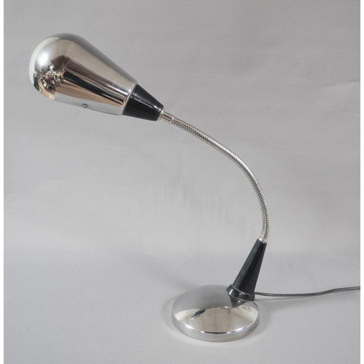 Lampada da scrivania flessibile in metallo vintage, anni '60