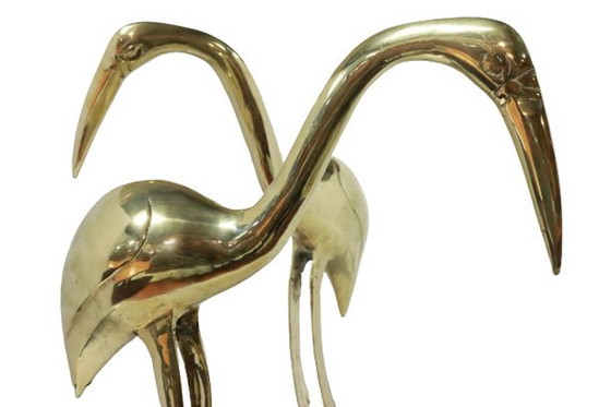 Image 1 of 2x brass herons XL