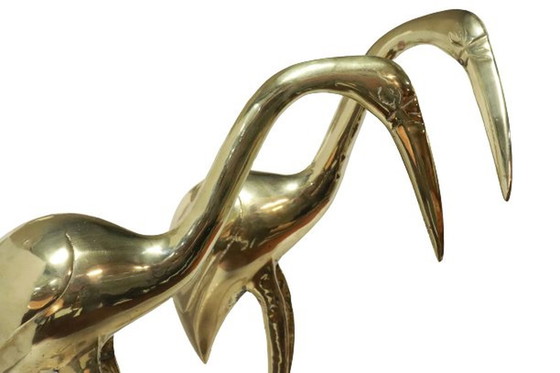 Image 1 of 2x brass herons XL