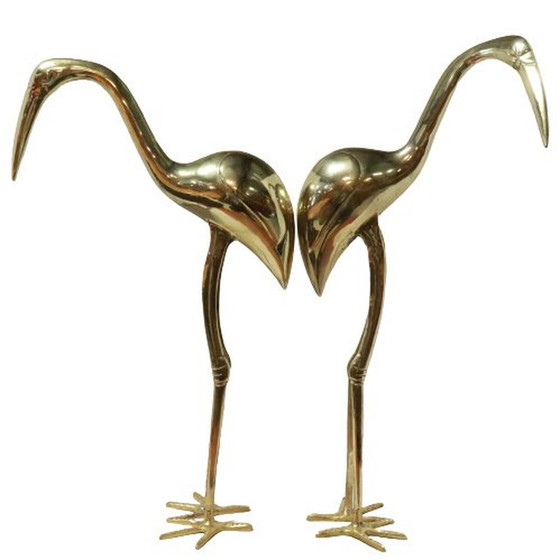 Image 1 of 2x brass herons XL