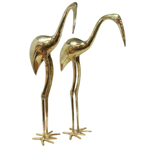 2x brass herons XL