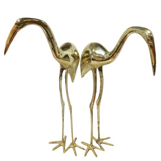 Image 1 of 2x brass herons XL