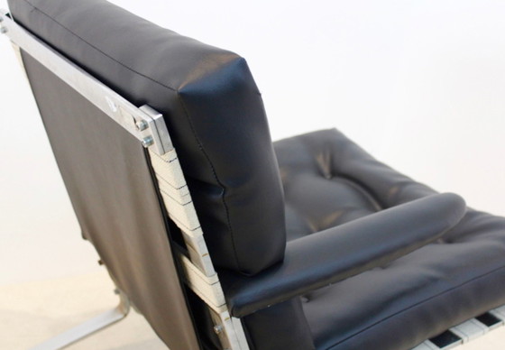 Image 1 of Sillón de mediados de siglo con respaldo bajo en cromo