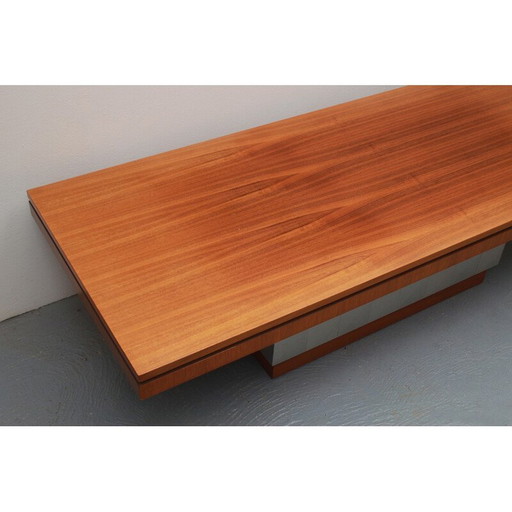 Vintage walnut and metal coffee table by Ilse Möbel, Germany 1970