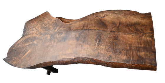 Image 1 of Large heavy solid wood midcentury brutalist coffee table