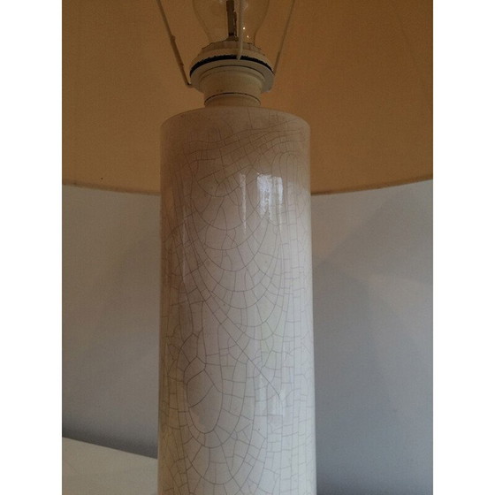 Image 1 of Coppia di lampade francesi d'epoca in ceramica beige, 1970