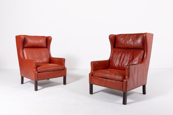 Image 1 of 1970’S Pair Of Vintage Danish Design ‘Wing’ Armchairs By Mogens Hansen