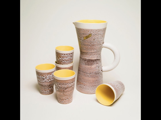 Image 1 of Ceramic Jar With 5 Cups