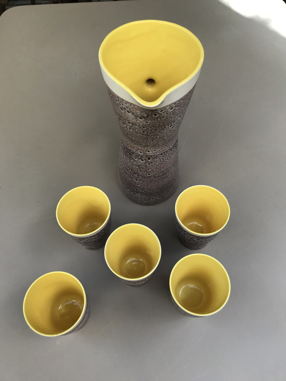 Image 1 of Ceramic Jar With 5 Cups