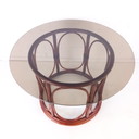 Vintage manou with smoked glass dining table