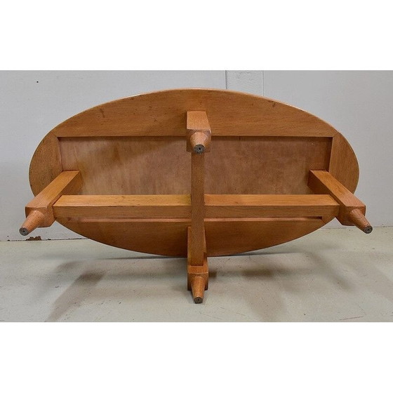 Image 1 of Vintage solid oak coffee table by R. Guillerme and J. Chambron, 1960