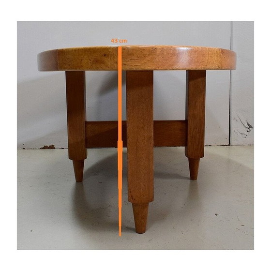 Image 1 of Vintage solid oak coffee table by R. Guillerme and J. Chambron, 1960