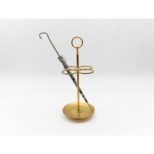 Vintage hammered brass umbrella stand, Austria 1960