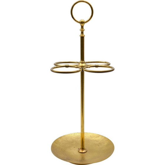 Image 1 of Vintage hammered brass umbrella stand, Austria 1960