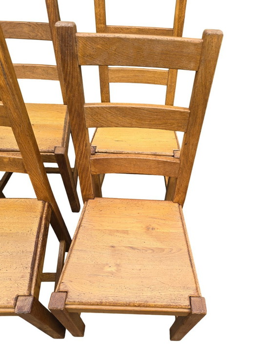 Image 1 of Set Of 6 Solid Wood Chairs