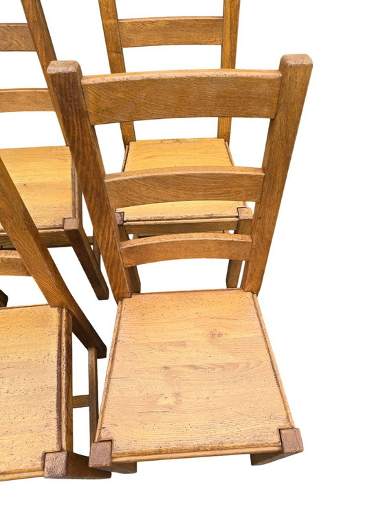 Image 1 of Set Of 6 Solid Wood Chairs