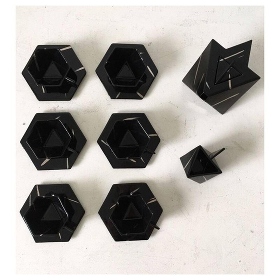 Image 1 of Vintage geometric tea set in hexagonal and triangular shapes, 1980