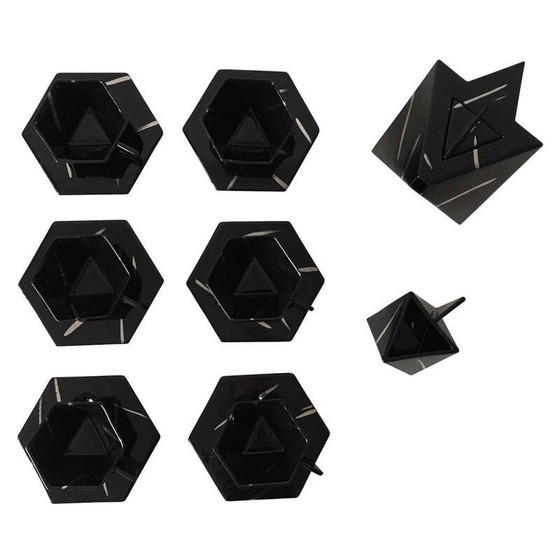 Image 1 of Vintage geometric tea set in hexagonal and triangular shapes, 1980