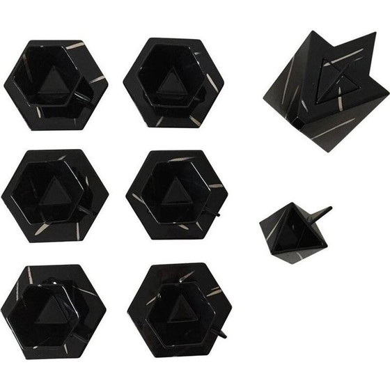 Image 1 of Vintage geometric tea set in hexagonal and triangular shapes, 1980