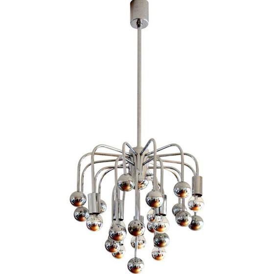 Image 1 of Vintage Sputnik Space age chandelier with 9 design lights, 1970s