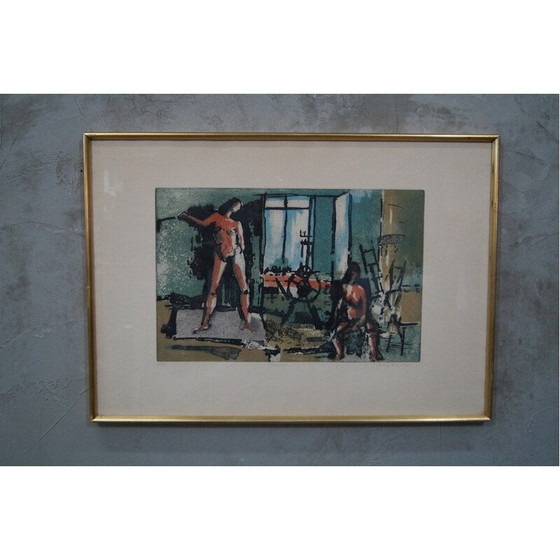 Image 1 of Incisione scandinava d'epoca firmata a mano da Josef Schibli, Svezia 1970