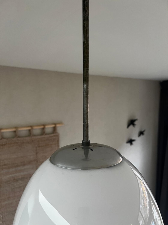 Image 1 of 1930s Opaline School Lamp Supposedly Philips Philite