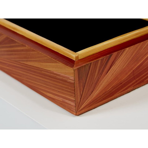 Image 1 of Vintage box in straw marquetry by Jean-Michel Frank, 1930s