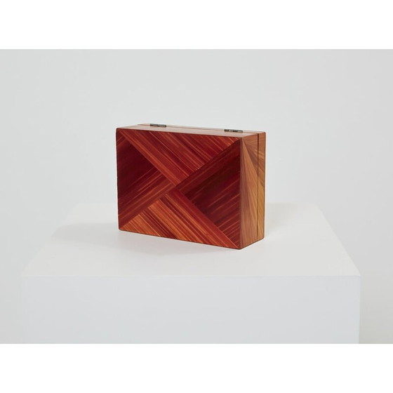 Image 1 of Vintage box in straw marquetry by Jean-Michel Frank, 1930s