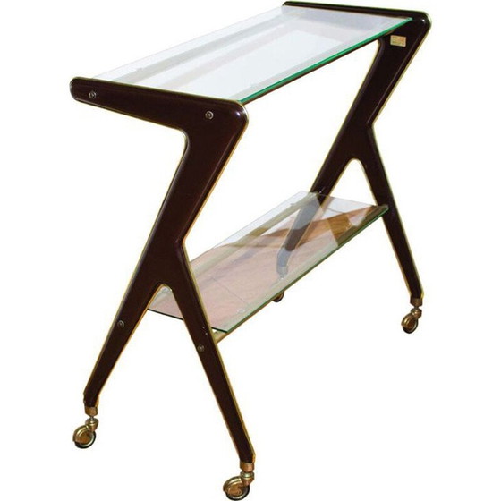 Image 1 of Exquisite vintage rolling bar and reminiscent of suave shapes by RAMA Torino, Italy 1950