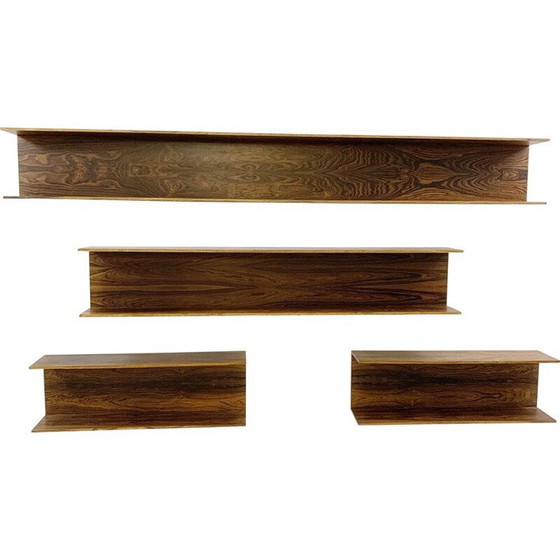 Image 1 of Set of 4 vintage wooden shelves, Italy 1960